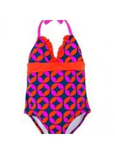 Graphic Lifesavers Halter Swimsuit